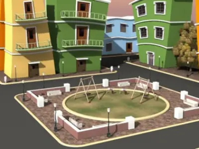 Cartoon Film Set 3D model