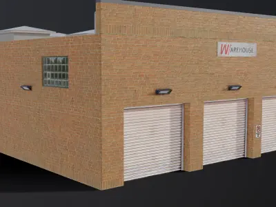 American Style Warehouse Low-poly 3D model