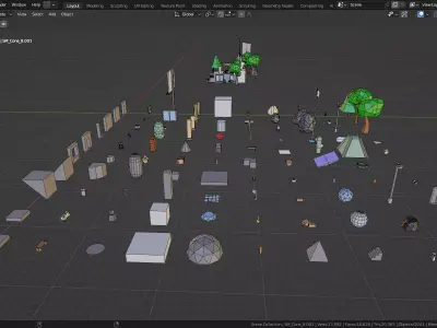 Raw Builder Lite 99 Essential Low-Poly Starter Kit Free low-poly 3D model