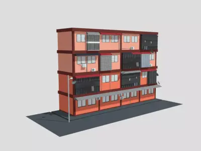 Flat- Alley Low-poly 3D model