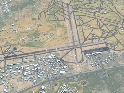 Taif Airport 12km Low-poly 3D model