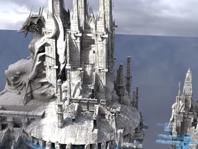 Ancient Alien Ruins City Kit bash 3D model
