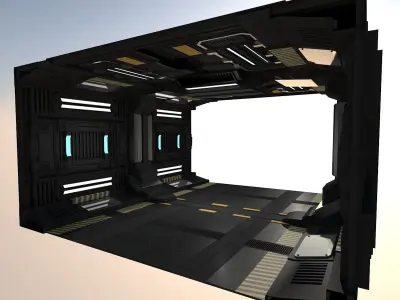 Sci fi Corridor 3D model 137