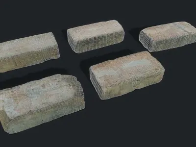 3D Scan Old Bricks Pack - Props Low-poly 3D model