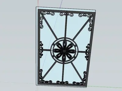 Iron Glass Roof Art Mounted Villa Facade 3D model 3D model 3D model