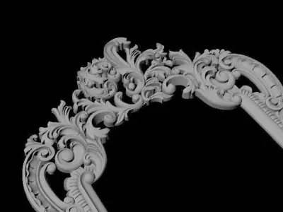mirror gold ornate frame 3D model