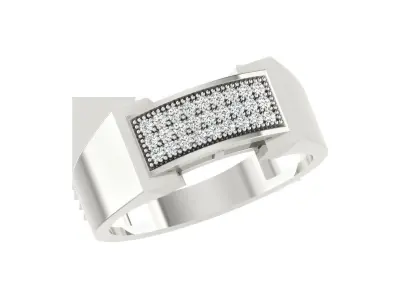 Light Weight White Gold Diamond Ring  -ZA RN 4205 3D print model