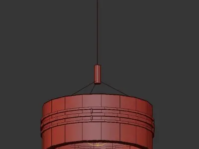 Roulette pendant light - gold 3D model