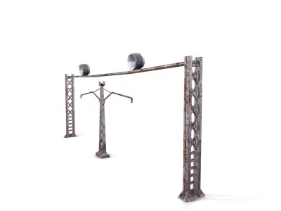 Electric pillar Low-poly 3D model