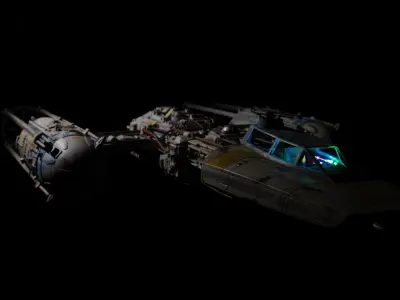 BTL-A4 Y-wing starfighter 3D print model