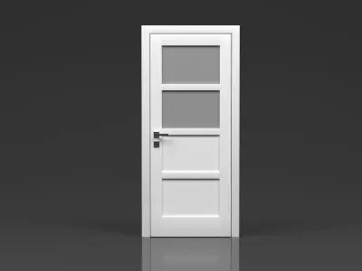 Simple white door  3D model