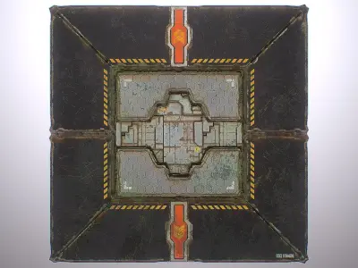 PBR Sci-Fi Spaceship Texture 36 Low-poly 3D model