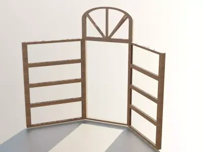 Opened Window Glass Free low-poly 3D model