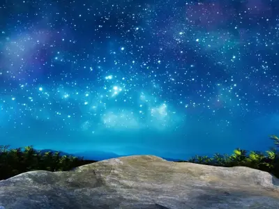 Mountain Top Stargazing Environment in Starry Night  3D model