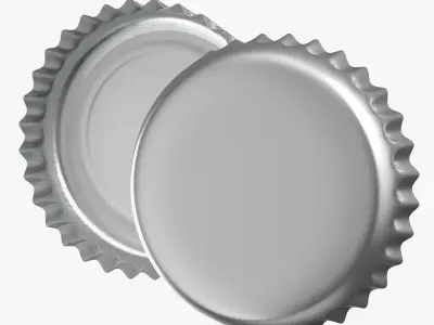 Silver bottle cap 3D model