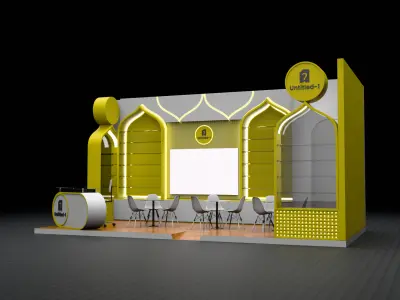 Booth Exhibition Stand Stall 3x6m Height 300cm 2 Side 3D Model 3D model