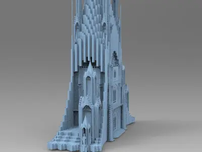 Ancient Elden Irish Cathedral Tower 1 3D model