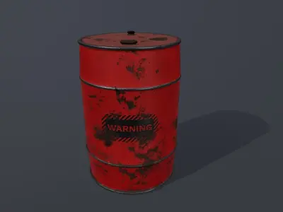 Barrel Set Low-poly 3D model