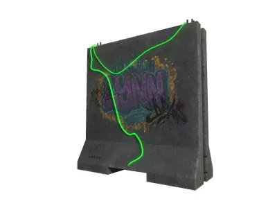 Concrete Wall Barricade Barrier RoadBlock 3D model buy