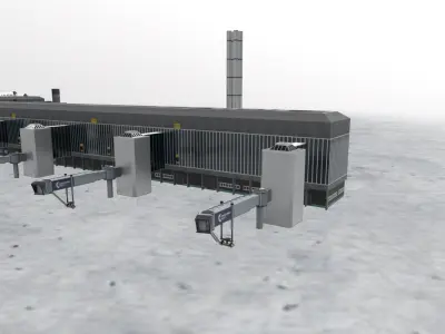 EGCC Terminal 2 Low-poly 3D model