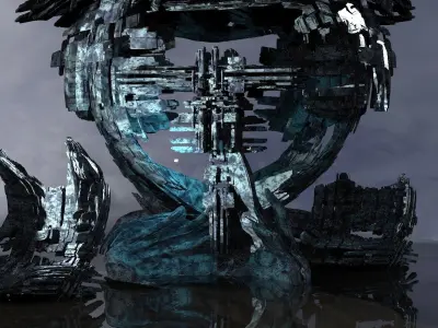Ice Storm Planet Towers 4 designs 3D model