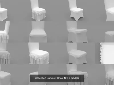 Collection Banquet Chair 12 3D Model Pack