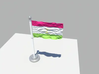 Tajikistan flag 3D model