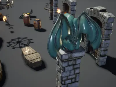 Fantasy Props Interior Pack Low-poly 3D model