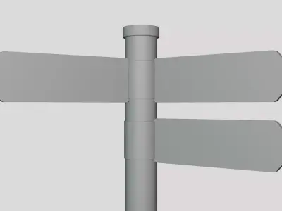 Basic Wayfinding Sign Board - Geometry Only No Textures 3D model