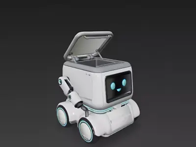 Cartoon Delivery Robot 3D Model 3D model