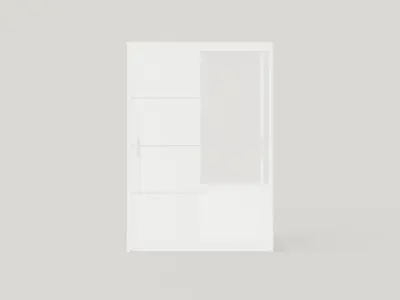 Sliding Door Wardrobe VISTA 150 White Low-poly 3D model