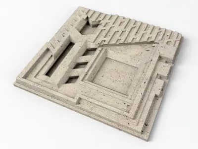 Freeman House Tile - Frank Llyod Wright Low-poly 3D model