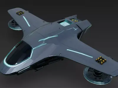 Flying Drone Collection Pack Low-poly 3D model