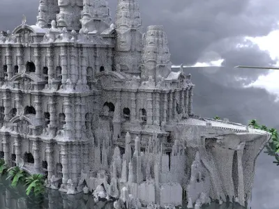 Ancient fantasy Mayan temple collection Kitbash 3D model