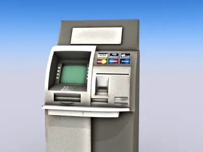 ATM - Automated Teller Machine  Low-poly 3D model