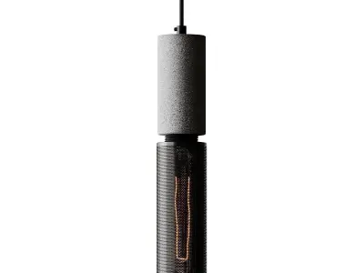 Concrete Cylinder 1 Pendant Light 3D model