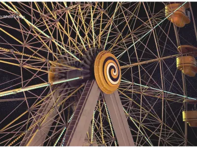 Realistic Animated Ferris Wheel 3D model
