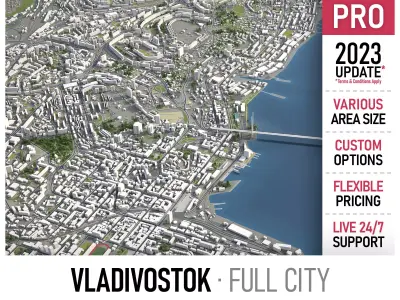 Vladivostok - 3D City Model Low-poly 3D model