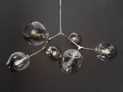 Branching bubble 6 lamps 2 3D model