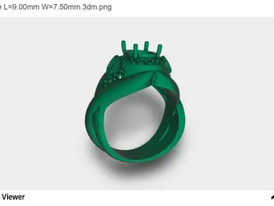 Women Ring With Oval Cut Center Stone 3D print model