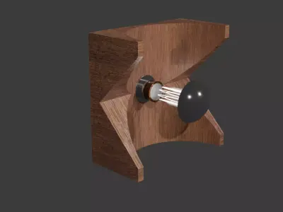 Wood Cut Wall Sconce Low-poly 3D model