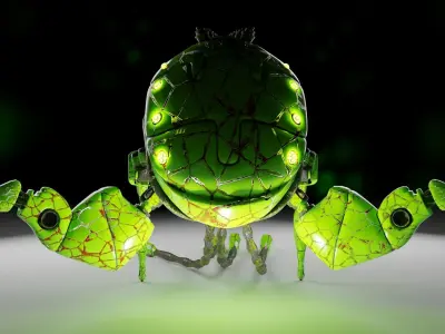 Model sci fi droid Low-poly 3D model