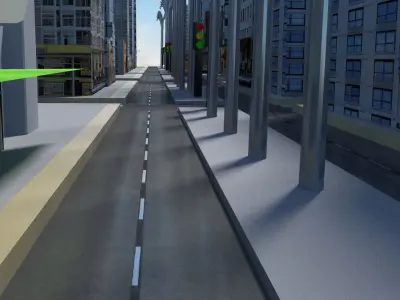 city 3D in clouds Low-poly 3D model