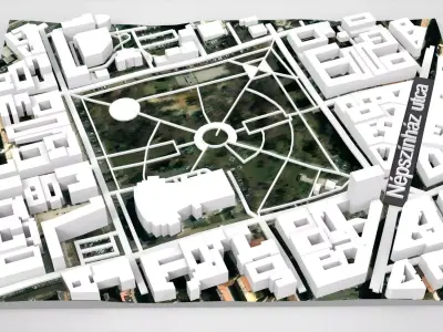 Budapest Park II Janos Pal papa ter Hungary 3D model