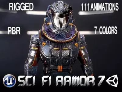 Sci-Fi Armor 7 Low-poly 3D model