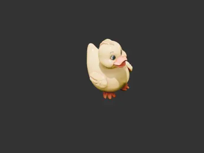 Giant Rubber Duck Statue Low-poly 3D model