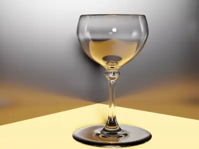 Wine Glass Low-poly 3D model