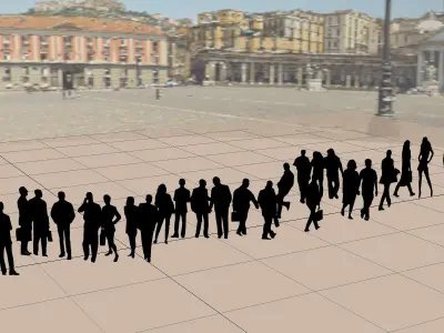 3D models of people silhouettes  Low-poly 3D model