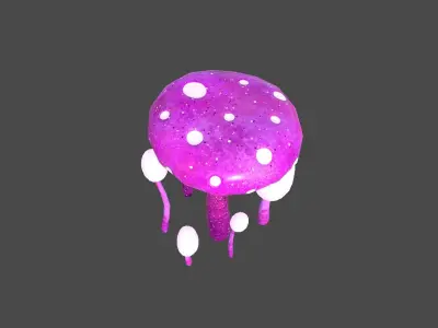 Fantasy Mushroom H07 Pink - Scene Backdrop Design Low-poly 3D model