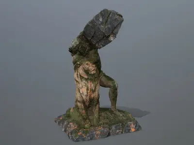 Hercules  and  Lion Low-poly 3D model